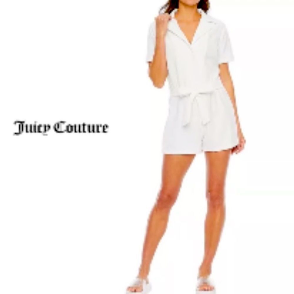White shorts romper NWOT 
JUICY COUTURE
VELOUR ROMPER 
Size XXL - Picture 5 of 10